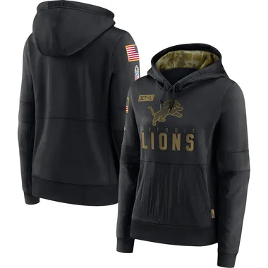 men's detroit lions nike olive salute to service sideline therma performance pullover hoodie