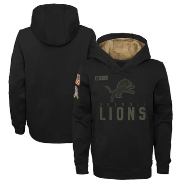 men's detroit lions nike olive salute to service sideline therma performance pullover hoodie